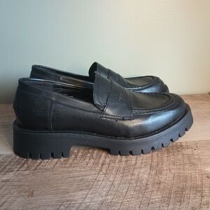 Rock & Candy Womens Chunky Platform Penny Loafers 8.5 Black Dark Academia Y2K